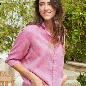 Frank and Eileen Eileen relaxed linen shirt pink XXS